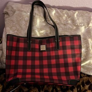Buffalo plaid Dooney and bourke over the shoulder bag